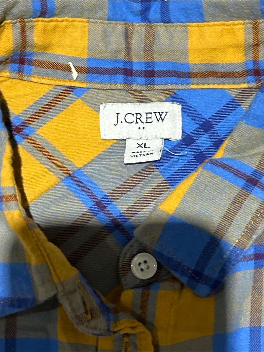 J. Crew Blue and Yellow Plaid Button-Down Shirt - Picture 2 of 6